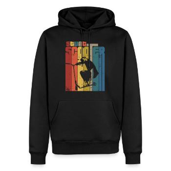 Scooter cascade vintage - Sweat à capuche Premium bio Homme - noir - Devant - Nico (187cm)