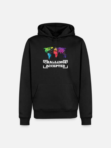 TRAVELING: Challenge Accepted - Men’s Premium Organic Hoodie - black