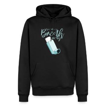 Du nimmst mir den Atem - Männer Premium Bio Hoodie - Schwarz - Vorne - Nico (187cm)