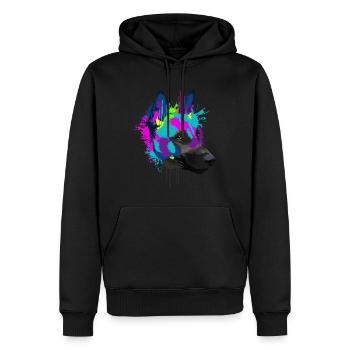 Splash Art Malinois chien propriétaire cadeau - Sweat à capuche Premium bio Homme - noir - Devant - Nico (187cm)