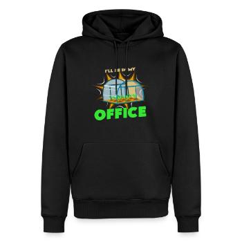 Je suis au bureau - Sweat à capuche Premium bio Homme - noir - Devant - Nico (187cm)