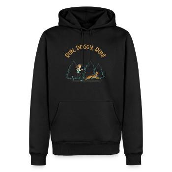 canicross, coureur de chiens de canicross, chien renifleur - Sweat à capuche Premium bio Homme - noir - Devant - Nico (187cm)