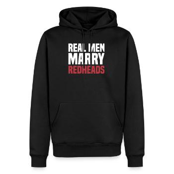 Les vrais hommes épousent les rousses MC1R Red Hair Ginger - Sweat à capuche Premium bio Homme - noir - Devant - Nico (187cm)