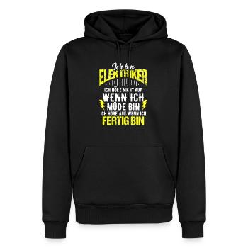 Elektriker (Meister), Installateur Geschenk-Idee I - Männer Premium Bio Hoodie - Schwarz - Vorne - Nico (187cm)