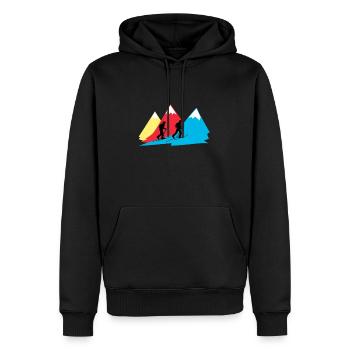 Skitour Tourenski Ski Skifahrer Tourengeher Tour - Männer Premium Bio Hoodie - Schwarz - Vorne - Nico (187cm)