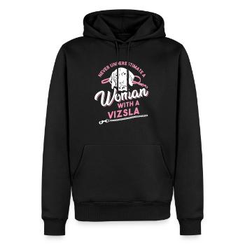 Vizsla Spruch für eine Magyar Vizsla Besitzerin - Männer Premium Bio Hoodie - Schwarz - Vorne - Nico (187cm)