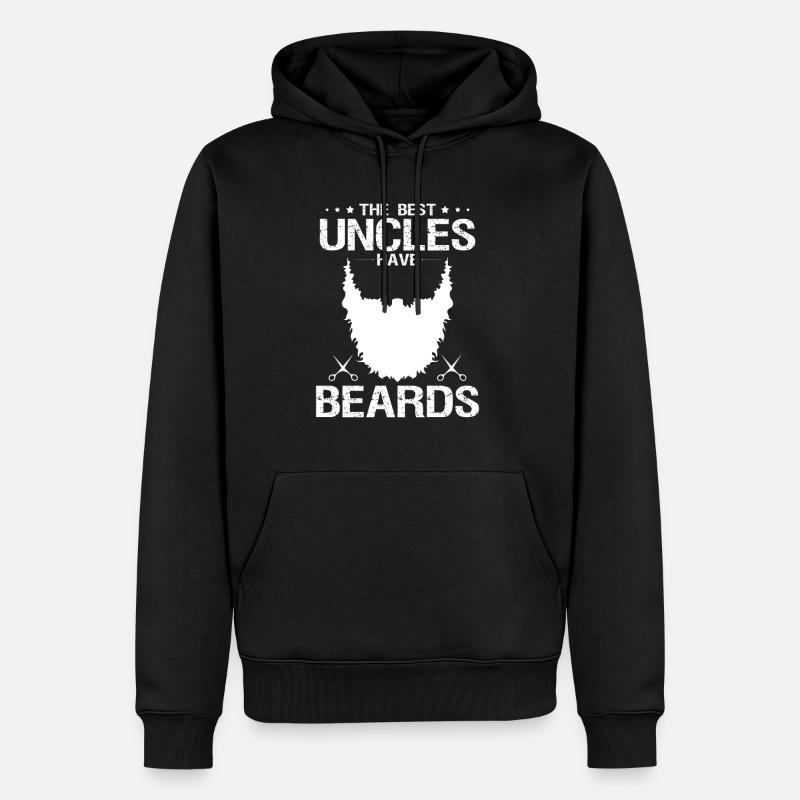Oncle avec une barbe - Sweat à capuche Premium bio Homme - noir