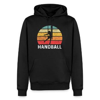 Handball Vintage Retro - Männer Premium Bio Hoodie - Schwarz - Vorne - Nico (187cm)