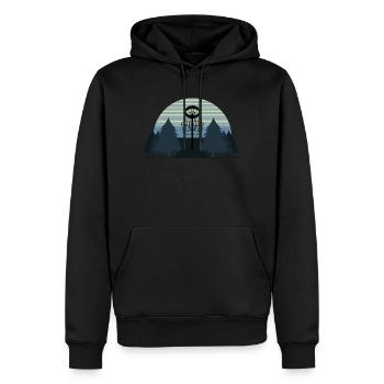 Frisbee Golf, Frisbee Golf blöder Baum, Korb - Männer Premium Bio Hoodie - Schwarz - Vorne - Nico (187cm)