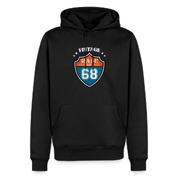 Vintage Made In 68 Sport 1968 Cadeau anniversaire - Sweat à capuche Premium bio Homme - noir - Devant - Nico (187cm)