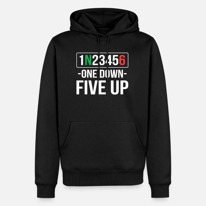One Down Motorrad Motorradfahrer Five Up - Männer Premium Bio Hoodie - Schwarz
