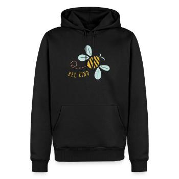 Bee Kind - Männer Premium Bio Hoodie - Schwarz - Vorne - Nico (187cm)