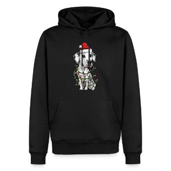 Dalmatiens Cadeau des chiens de Noël - Sweat à capuche Premium bio Homme - noir - Devant - Nico (187cm)