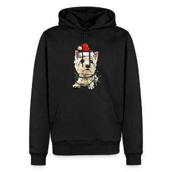 West Highland Terrier Weihnachten Hunde Geschenk - Männer Premium Bio Hoodie - Schwarz - Vorne - Nico (187cm)
