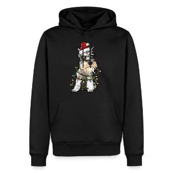 Schnauzer Weihnachten Hunde Geschenk - Männer Premium Bio Hoodie - Schwarz - Vorne - Nico (187cm)