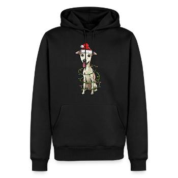 Whippet lévriers cadeau de Noël chiens - Sweat à capuche Premium bio Homme - noir - Devant - Nico (187cm)