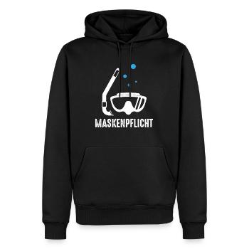 Masque obligatoire Masque de plongée Lunettes de plongée drôles - Sweat à capuche Premium bio Homme - noir - Devant - Nico (187cm)