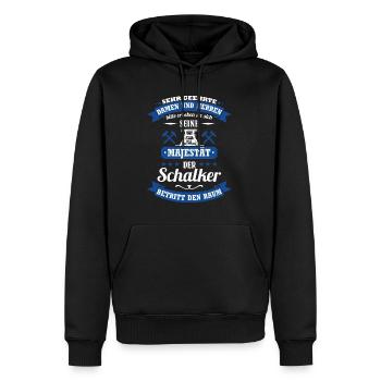 Schalke Spruch für Schalker: Seine Majestät Trikot - Männer Premium Bio Hoodie - Schwarz - Vorne - Nico (187cm)
