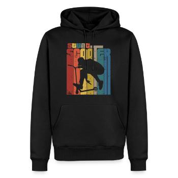 scooter rétro - Sweat à capuche Premium bio Homme - noir - Devant - Nico (187cm)