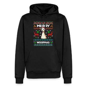 Merry Woofmas Ugly Sweater Whippet lévriers - Sweat à capuche Premium bio Homme - noir - Devant - Nico (187cm)