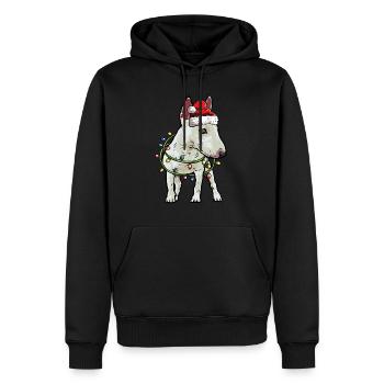 Bullterrier Weihnachten Hunde Geschenk - Männer Premium Bio Hoodie - Schwarz - Vorne - Nico (187cm)