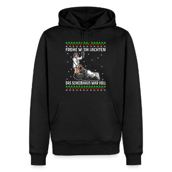 Frohe Weihnachten das Scheißhaus war voll - Männer Premium Bio Hoodie - Schwarz - Vorne - Nico (187cm)