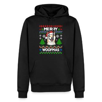 Merry Woofmas Ugly Sweater Shiba Inu - Sweat à capuche Premium bio Homme - noir - Devant - Nico (187cm)