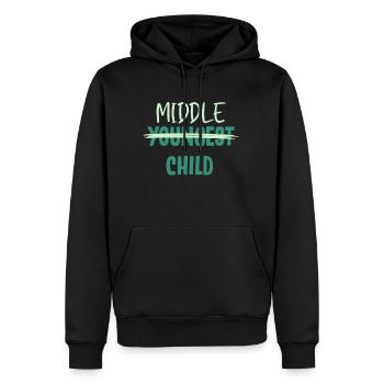 Geschwister, Geschwister jüngste, älteste - Männer Premium Bio Hoodie - Schwarz - Vorne - Nico (187cm)