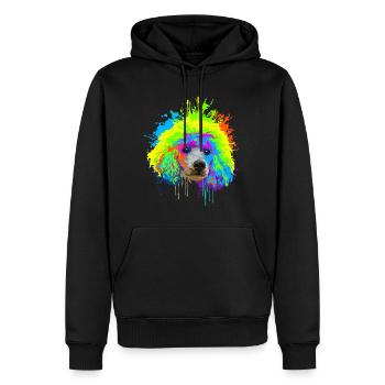 Splash art caniche chien propriétaire cadeau - Sweat à capuche Premium bio Homme - noir - Devant - Nico (187cm)