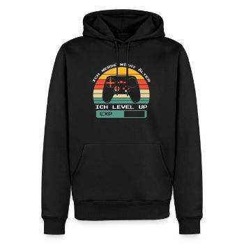 Gamer saying: Don't get older I level up retro - Men’s Premium Organic Hoodie - black - Front - Nico (187cm)