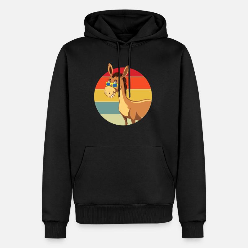 Esel, Esel Maultier, süßer Esel - Sweat à capuche Premium bio Homme - noir