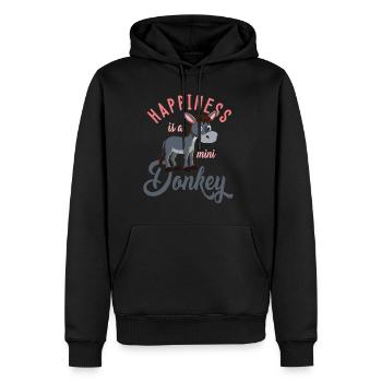 Esel, Esel böser Esel, schlauer Esel - Sweat à capuche Premium bio Homme - noir - Devant - Nico (187cm)