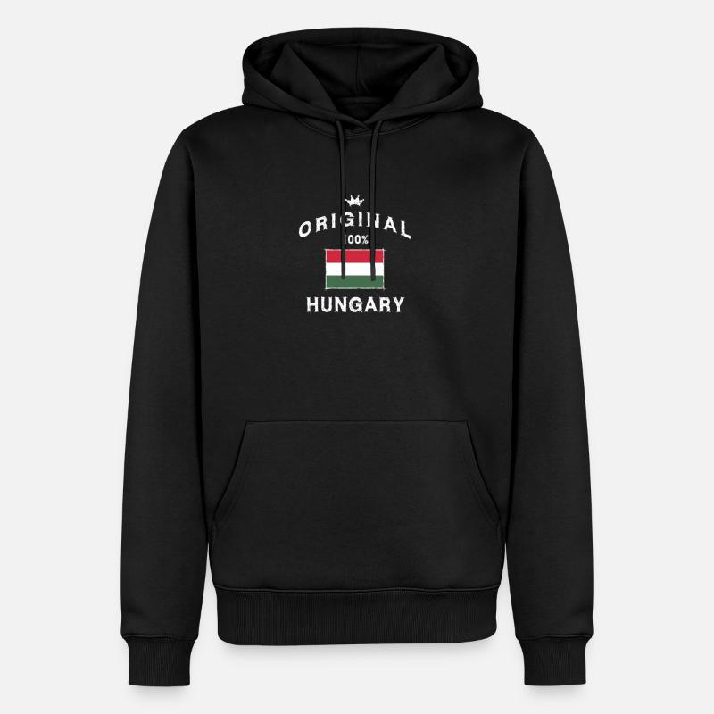 Drapeau hongrois drapeau drapeau - Sweat à capuche Premium bio Homme - noir