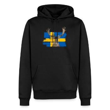 Schweden Elch - Männer Premium Bio Hoodie - Schwarz - Vorne - Nico (187cm)