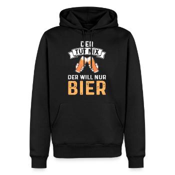 Der Tut Nix Der Will Nur Bier Alkohol - Männer Premium Bio Hoodie - Schwarz - Vorne - Nico (187cm)