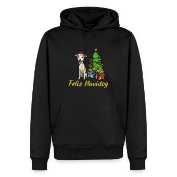Feliz Navidog Whippet Hunde Geschenk - Männer Premium Bio Hoodie - Schwarz - Vorne - Nico (187cm)