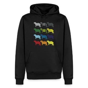 Neon Pop Art Retro Capybara Animal Sauvage Cadeau - Sweat à capuche Premium bio Homme - noir - Devant - Nico (187cm)