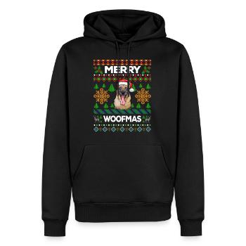 Merry Woofmas Ugly Sweater Malinois - Sweat à capuche Premium bio Homme - noir - Devant - Nico (187cm)