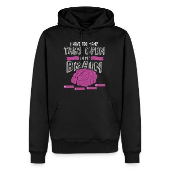 adhd, adhd Brain tabs open, Achtung, - Männer Premium Bio Hoodie - Schwarz - Vorne - Nico (187cm)