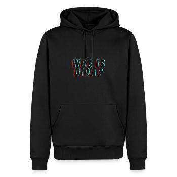 Wienerisch Wos is Oida? - Männer Premium Bio Hoodie - Schwarz - Vorne - Nico (187cm)