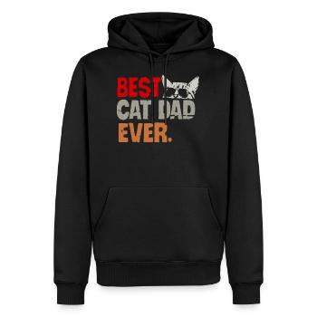 Best Cat Dad Ever chat amoureux du chat cadeau - Sweat à capuche Premium bio Homme - noir - Devant - Nico (187cm)