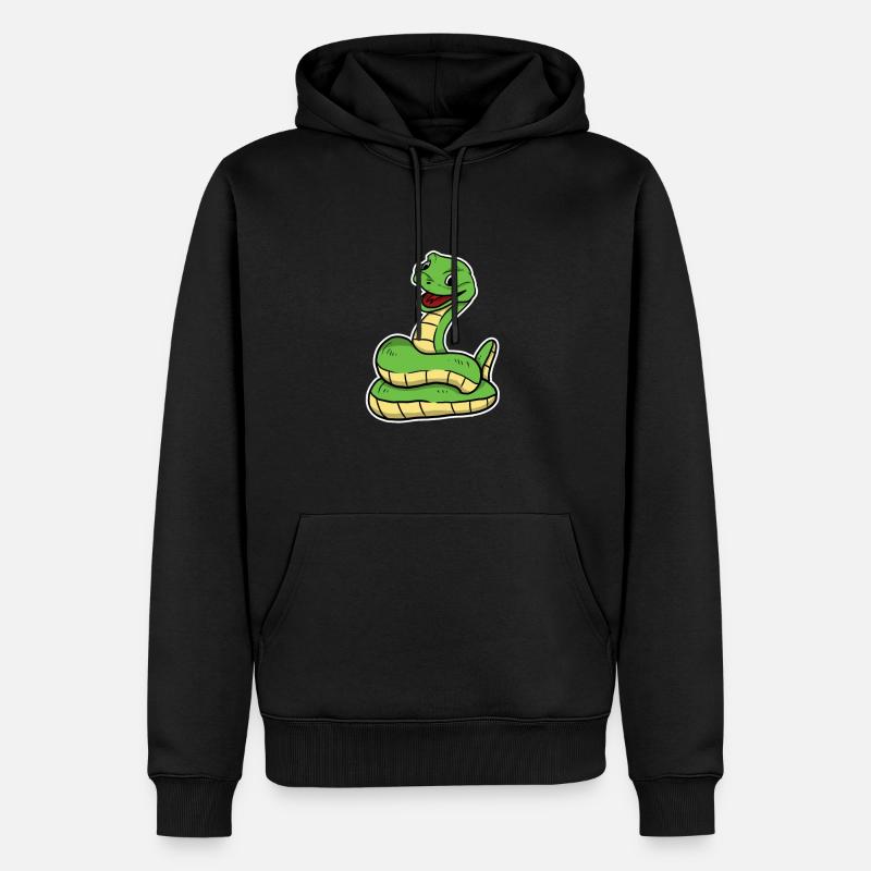 Słodki wąż Kobra Boa Animal Gift - Ekologiczna męska bluza z kapturem Premium - czarny