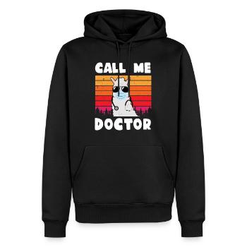 Ärzte Alpaka Lama Call me Doctor Lustiges Medizin - Männer Premium Bio Hoodie - Schwarz - Vorne - Nico (187cm)