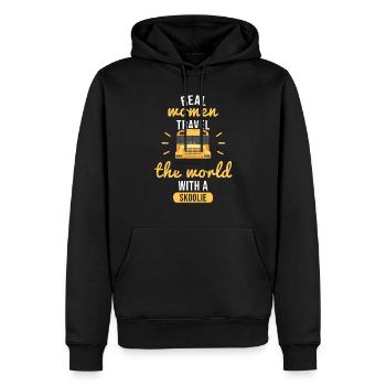 Conception de Skoolie pour votre femme ou petite amie - Sweat à capuche Premium bio Homme - noir - Devant - Nico (187cm)