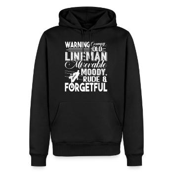 Monteur de lignes Grumpy Old Lineman - Sweat à capuche Premium bio Homme - noir - Devant - Nico (187cm)