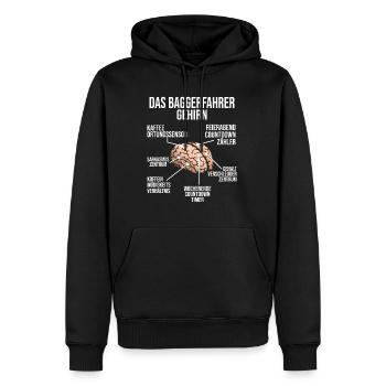 Baggerfahrer Gehirn Bagger Baggerführer Baustellen - Männer Premium Bio Hoodie - Schwarz - Vorne - Nico (187cm)