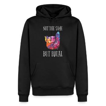 Le bien-être animal végétalien n'est pas le même mais les végétaliens égaux - Sweat à capuche Premium bio Homme - noir - Devant - Nico (187cm)