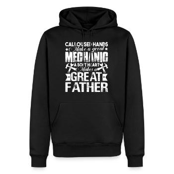 Mechanic Mechanic Dad - Men’s Premium Organic Hoodie - black - Front - Nico (187cm)