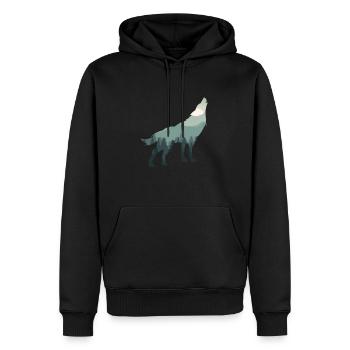 Protection de l'environnement protection du climat protection de la nature loup de terre - Sweat à capuche Premium bio Homme - noir - Devant - Nico (187cm)