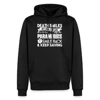 Les ambulanciers paramédicaux sauvent des vies - Sweat à capuche Premium bio Homme - noir - Devant - Nico (187cm)